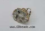 NGR124 30*40mm - 35*45mm freeform plated druzy quartz rings