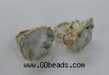 NGR127 30*35mm - 35*40mm freeform plated druzy quartz rings