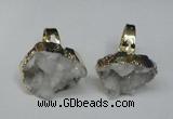 NGR129 18*25mm - 20*25mm freeform plated druzy quartz rings