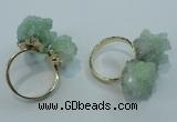 NGR14 15*20mm - 20*25mm nuggets plated druzy quartz rings