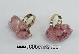 NGR16 18*25mm - 25*30mm nuggets plated druzy quartz rings