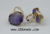 NGR160 22*30mm - 25*30mm freeform druzy agate rings wholesale