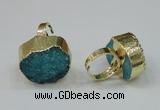 NGR162 22*30mm - 25*30mm freeform druzy agate rings wholesale