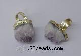 NGR166 18*25mm - 20*25mm freeform druzy amethyst rings wholesale