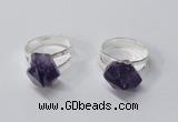 NGR168 10*14mm - 12*16mm faceted nuggets amethyst gemstone rings