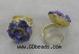 NGR177 25*30mm druzy agate gemstone rings wholesale