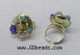 NGR183 25*30mm druzy agate gemstone rings wholesale