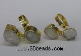 NGR193 10*14mm - 15*20mm oval druzy agate gemstone rings