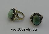 NGR2108 10*15mm faceted oval amazonite gemstone rings wholesale