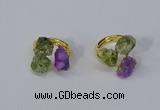 NGR213 5*8mm - 6*10mm freeform druzy agate & peridot rings wholesale