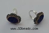 NGR2134 22*28mm - 22*30mm flower plated druzy agate rings