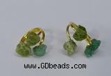 NGR216 5*8mm - 6*10mm freeform druzy agate & peridot rings wholesale