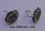 NGR2167 22*28mm - 22*30mm flower plated druzy agate rings