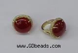 NGR234 20mm flat round agate gemstone rings wholesale