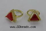 NGR273 14*14mm triangle agate gemstone rings wholesale