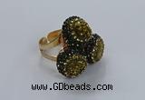 NGR293 14mm - 16mm coin plated druzy agate gemstone rings