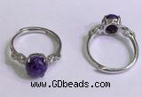 NGR3000 925 sterling silver with 8mm flat  round charoite rings