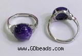 NGR3006 925 sterling silver with 12mm flat  round charoite rings