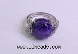 NGR3011 925 sterling silver with 14mm flat  round charoite rings