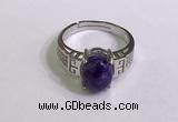 NGR3019 925 sterling silver with 8*10mm oval charoite rings