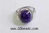 NGR3037 925 sterling silver with 12*14mm oval charoite rings