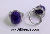 NGR3042 925 sterling silver with 12*16mm oval charoite rings