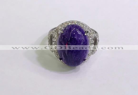 NGR3044 925 sterling silver with 12*16mm oval charoite rings