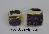 NGR311 25*40mm - 30*35mm freeform druzy amethyst gemstone rings