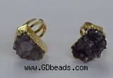 NGR313 15*20mm - 18*25mm freeform druzy amethyst gemstone rings