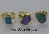 NGR315 10*14mm - 13*18mm freeform druzy agate gemstone rings