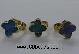 NGR317 18*18mm - 20*20mm flower druzy agate gemstone rings