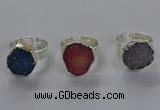 NGR327 16*18mm - 18*20mm freeform druzy agate gemstone rings