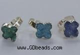 NGR329 18*18mm - 20*20mm flower druzy agate gemstone rings