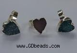 NGR333 13*18mm - 15*20mm heart druzy agate gemstone rings