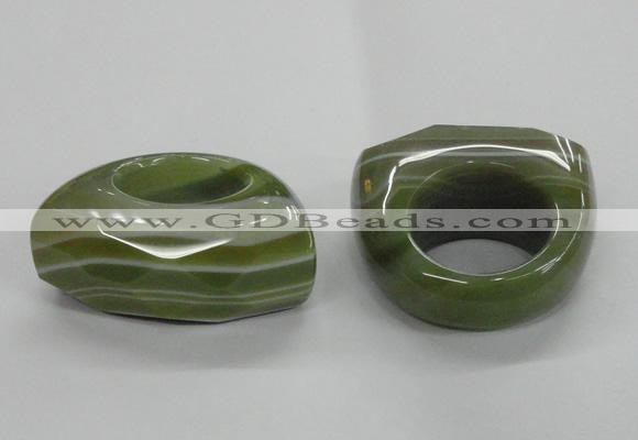 NGR34 16*35*40mm faceted freeform agate gemstone rings