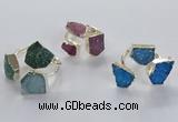 NGR363 10*14mm - 12*16mm freeform druzy agate rings wholesale