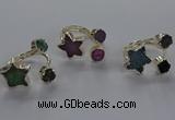 NGR365 8mm coin & 15*16mm star druzy agate rings wholesale