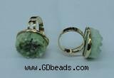 NGR58 15*20mm - 18*25mm freeform plated druzy agate rings