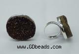 NGR63 25*30mm - 30*40mm freeform plated druzy agate rings