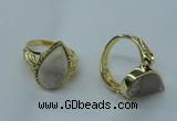 NGR68 12*16mm - 13*18mm freeform plated druzy agate rings