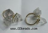 NGR75 13*18mm - 15*20mm faceted nuggets white crystal rings