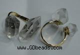 NGR76 15*20mm - 18*25mm faceted nuggets white crystal rings