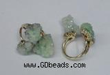 NGR98 15*20mm - 20*25mm nuggets plated druzy quartz rings