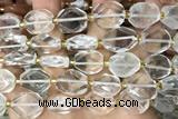 NUGG130 15 inches 12*16mm – 13*18mm faceted freeform white crystal beads