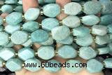 NUGG131 15 inches 12*16mm – 13*18mm faceted freeform amazonite beads