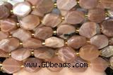 NUGG133 15 inches 12*16mm – 13*18mm faceted freeform moonstone beads