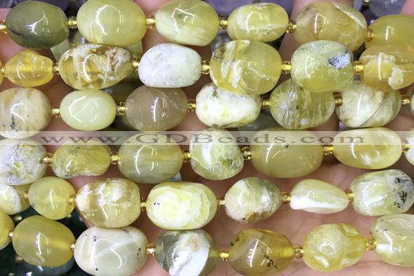 NUGG162 15 inches 10*12mm - 13*18mm nuggets yellow opal beads