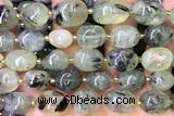 NUGG163 15 inches 10*12mm - 13*18mm nuggets green rutilated quartz beads