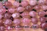 NUGG169 15 inches 10*12mm - 13*18mm nuggets strawberry quartz beads