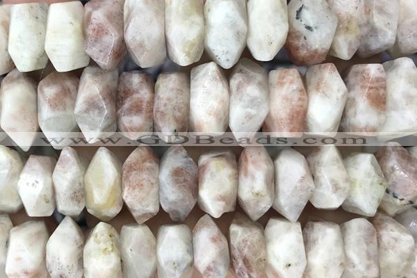 NUGG81 15 inches 13mm - 15mm faceted nuggets sunstone gemstone beads